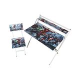 Wishing Clouds Avengers Pattern Printed Foldable Study Table and Chair Set - Multicolour