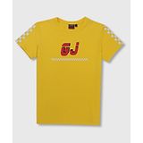 GINI & JONY GINI AND JONY Cotton Half Sleeves Text Print T-shirt - Yellow