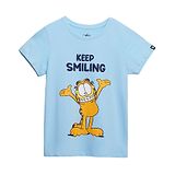 The Souled Store Garfield Featured Half Sleeves Keep Smiling Printed Tee - Light Blue