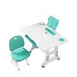 SYGA Kids Height Adjustable Study Desk and Chair Set Flagship & Eye Lamp - Green