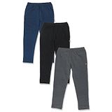 Nino Bambino Organic Cotton Pack Of 3 Solid Leggings - Blue Grey & Black