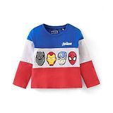 Babyhug Cotton Full Sleeves T-Shirt Avengers Print- Blue Grey & Red