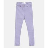 Tales & Stories Slim Fit Solid Button Down Trouser - Purple