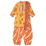 Biba Yellow Cotton Straight Suit Set