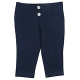 Tiny Girl Solid Jeggings Style Capri Pants - Navy Blue