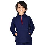 Nino Bambino Unisex Recycled Polar Fleece Full Sleeves Solid Sweatshirt - Navy Blue