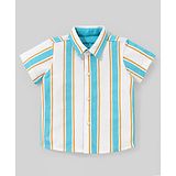 Babyoye 100% Cotton with Eco Jiva Finish Half Sleeves Striped Shirt - White