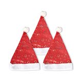 Fiddlerz Snowflake Star Printed Christmas Santa Cap, Santa Claus Hat Merry Christmas Party Cap Hat for Christmas Xmas Party Decoration Pack of 3 - Multicolour