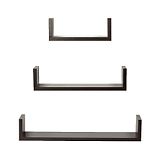 USHA SHRIRAM U-Shaped Wall Shelves Pack of 3 - Black