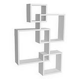 USHA SHRIRAM Set of 4 Intersecting Wall Mounted Shelf - White