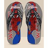 Kidsville Marvel Avengers Super Heroes Featuring  Spider Man Printed Flip Flops - Grey