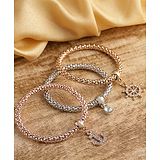 YouBella Women Set of 3 Stone Studded Elasticated Charm Bracelets - 30 g