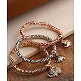 YouBella Women Set of 3 Stone Studded Elasticated Charm Bracelets - 30 g