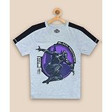 Kidsville Half Sleeves Marvel Avengers Black Panther Featured Tee - Grey Melange