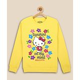 Kidsville Full Sleeves Hello Kitty Printed Sweatshirt - Yellow