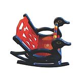 Babyjoys Rocking Chair With Safety Bar - Blue Red