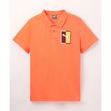 PUMA Half Sleeves Graphic Polo T-Shirt - Deep Apricot