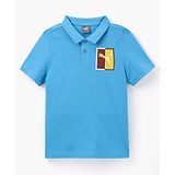 PUMA Half Sleeves Graphic Polo T-Shirt - Blue