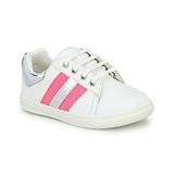 TUSKEY Lace Up Closure Stripes Detail Shoes - White & Pink