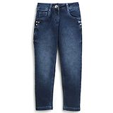 Tiny Girl Decorative Rivets Detail Jeans - Blue