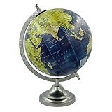 Globeskart Blue Texture Cream Globe with Chrome Arc - Blue