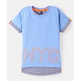 Little Kangaroos Half Sleeve T-Shirt NYC Print - Blue