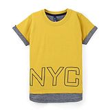 Little Kangaroos Cotton Half Sleeve T-Shirt NYC Print - Mustard Yellow