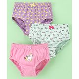 Red Rose Cotton Star Print Panties Pack of 3 - Blue Pink & Green