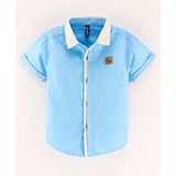 Little Kangaroos Half Sleeves Shirt Solid Colour - Blue