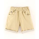 Little Kangaroos Knee Length Solid Bermuda - Beige