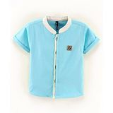 Little Kangaroos 100% Cotton Half Sleeves Shirt Solid - Blue