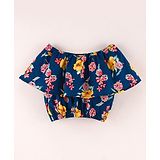 Under Fourteen Only Sleeveless Floral Printed Top - Navy Blue