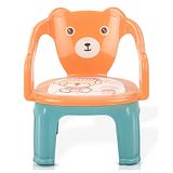 Baybee Plastic Chair for Kids Study Table Chair with Cushion Seat & High Backrest - Orange