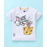 Babyhug Cotton Half Sleeves Tom & Jerry Print T-Shirt - Grey