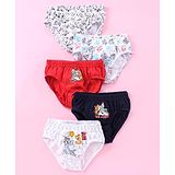 Bodycare Cotton Briefs and Boxers Tom & Jerry Print Pack of 5 - White Red & Navy Blue