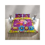 Sassoon Dora Digital Printed Kids Cotton Bedsheet With 2 Pillow Covers in 300tc- Purple