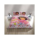 Sassoon Dora Digital Printed Kids Cotton Bedsheet With 2 Pillow Covers in 300tc- Pink