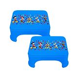 Disney By Kuber Mart Industries  Team Mickey Print Bathroom Stool Durable Plastic Stool for Kitchen Stool for Kid Patla for Toilet Pack of 2 - Blue