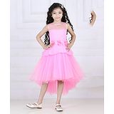 Toy Balloon Kids Sleeveless Corsage Applique Party Wear Dress - Pink