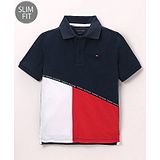Tommy Hilfiger Half Sleeves Solid Color Slim Fit T-Shirt  - Navy Blue