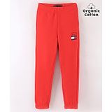 Tommy Hilfiger Organic Cotton Full Length Solid Color Track Pant - Red