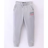 Tommy Hilfiger Cotton Knit Full Length Track Logo Print - Light Grey