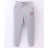 Tommy Hilfiger Cotton Knit Full Length Track Logo Print - Light Grey