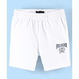 Tommy Hilfiger Cotton Knit Knee Length Shorts Logo Print - White