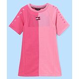 Tommy Hilfiger Cotton Half Sleeves Slim Fit Frock Cut & Sew Pattern - Pink