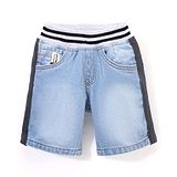 Little Kangaroos Above Knee Length Solid Color Denim Shorts - Light Blue