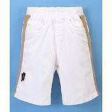 Little Kangaroos Knee Length Solid Shorts - White