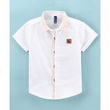 Little Kangaroos Half Sleeves Shirt Solid Colour - White