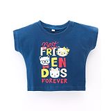 Enfance Core Short Sleeves Kittens Friends Forever Printed Tee - Blue