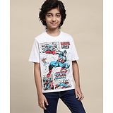 Kidsville Half Sleeves Marvel Captain America Printed T Shirt - Grey Melange